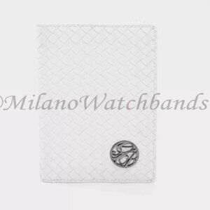 Glam Rock White Hand Braided High Quality Techno Silk Med.Travel Wallet SW001-02